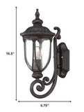 Black Cast Aluminum Glass Lantern Wall Light - Homeroots - Flyclothing LLC