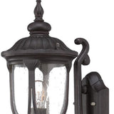 Black Cast Aluminum Glass Lantern Wall Light - Homeroots