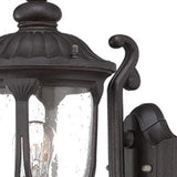 Black Cast Aluminum Glass Lantern Wall Light - Homeroots