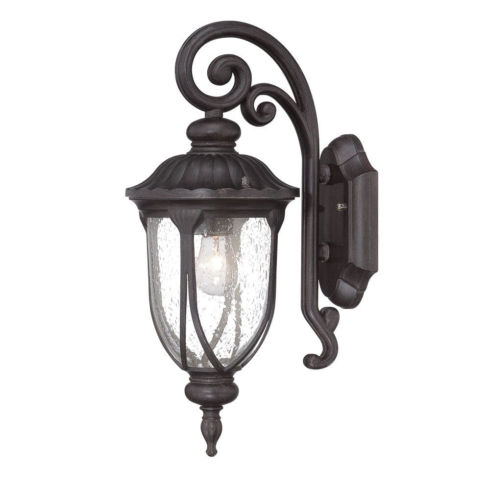 Black Cast Aluminum Glass Lantern Wall Sconce - Homeroots