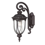 Black Cast Aluminum Glass Lantern Wall Sconce - Homeroots