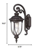 Black Cast Aluminum Glass Lantern Wall Sconce - Homeroots - Flyclothing LLC