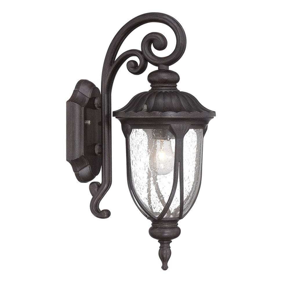 Black Cast Aluminum Glass Lantern Wall Sconce - Homeroots - Flyclothing LLC