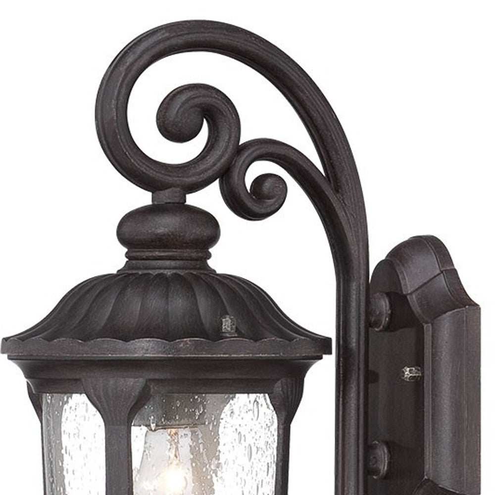 Black Cast Aluminum Glass Lantern Wall Sconce - Homeroots - Flyclothing LLC