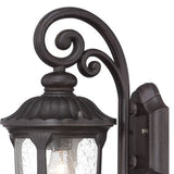Black Cast Aluminum Glass Lantern Wall Sconce - Homeroots