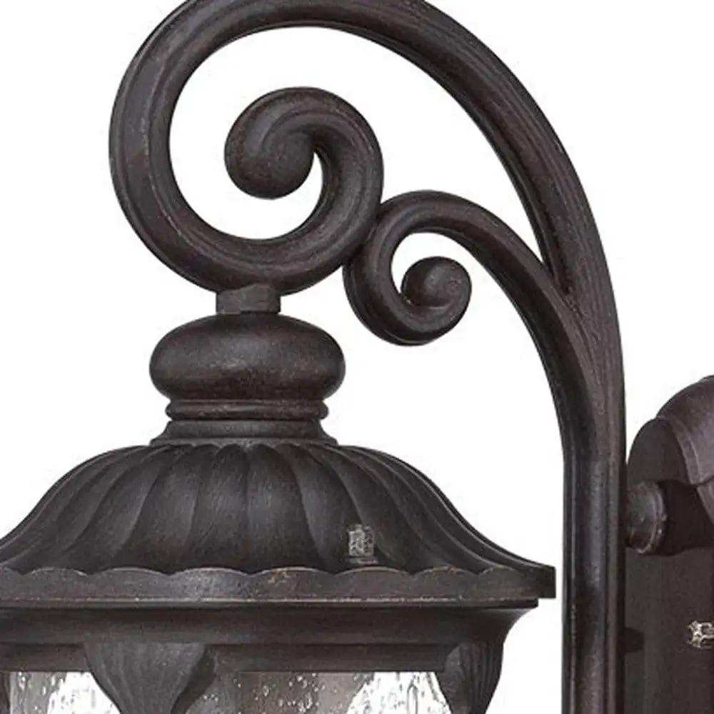 Black Cast Aluminum Glass Lantern Wall Sconce - Homeroots - Flyclothing LLC