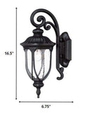 Matte Black Cast Aluminum Glass Lantern Wall Sconce - Homeroots - Flyclothing LLC