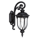 Matte Black Cast Aluminum Glass Lantern Wall Sconce - Homeroots