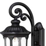 Matte Black Cast Aluminum Glass Lantern Wall Sconce - Homeroots
