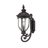 XL Black Cast Aluminum Glass Lantern Wall Light - Homeroots