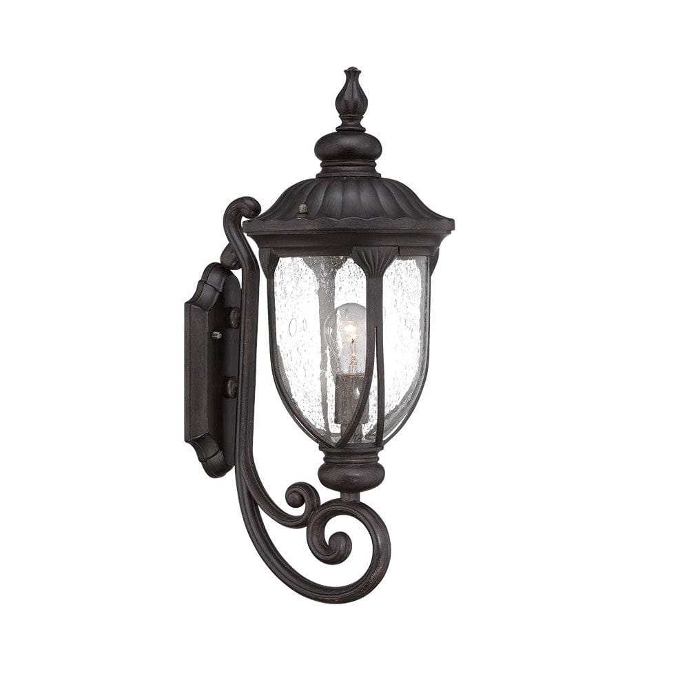 XL Black Cast Aluminum Glass Lantern Wall Light - Homeroots - Flyclothing LLC