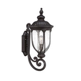 XL Black Cast Aluminum Glass Lantern Wall Light - Homeroots