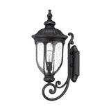 XL Matte Black Cast Aluminum Glass Lantern Wall Light - Homeroots