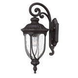 XL Black Cast Aluminum Glass Lantern Wall Sconce - Homeroots