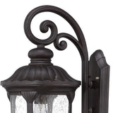 XL Black Cast Aluminum Glass Lantern Wall Sconce - Homeroots