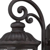 XL Black Cast Aluminum Glass Lantern Wall Sconce - Homeroots