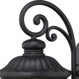 XL Matte Black Cast Aluminum Glass Lantern Wall Sconce - Homeroots