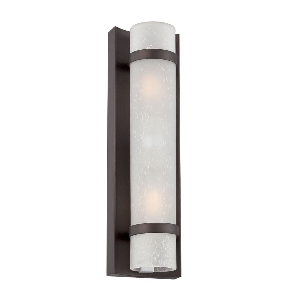 Two Light Bronze and White Glass Wall Sconce - Homeroots