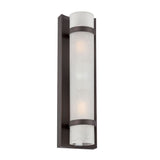 Two Light Bronze and White Glass Wall Sconce - Homeroots