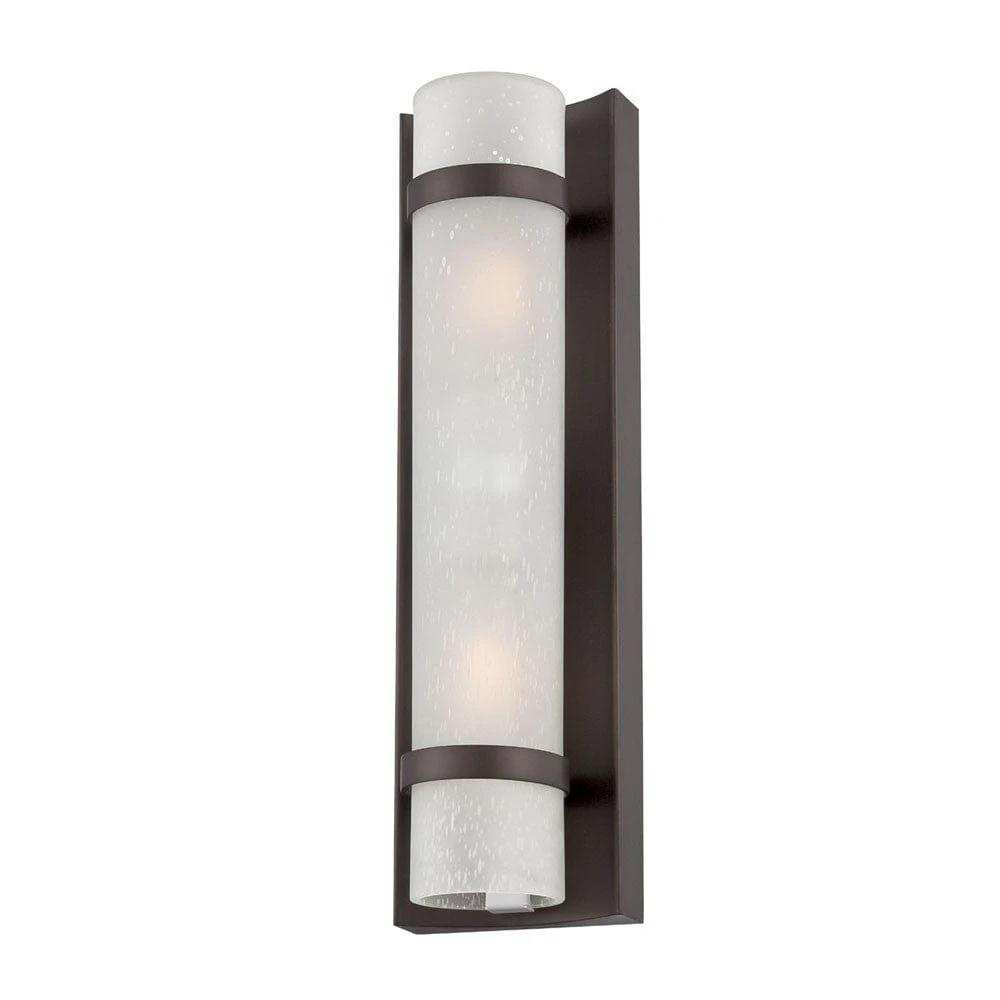 Two Light Bronze and White Glass Wall Sconce - Homeroots - Flyclothing LLC