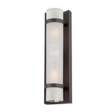 Two Light Bronze and White Glass Wall Sconce - Homeroots