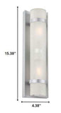 Two Light Brushed Silver and White Glass Wall Sconce - Homeroots - Flyclothing LLC