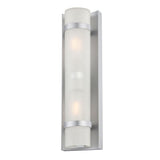 Two Light Brushed Silver and White Glass Wall Sconce - Homeroots