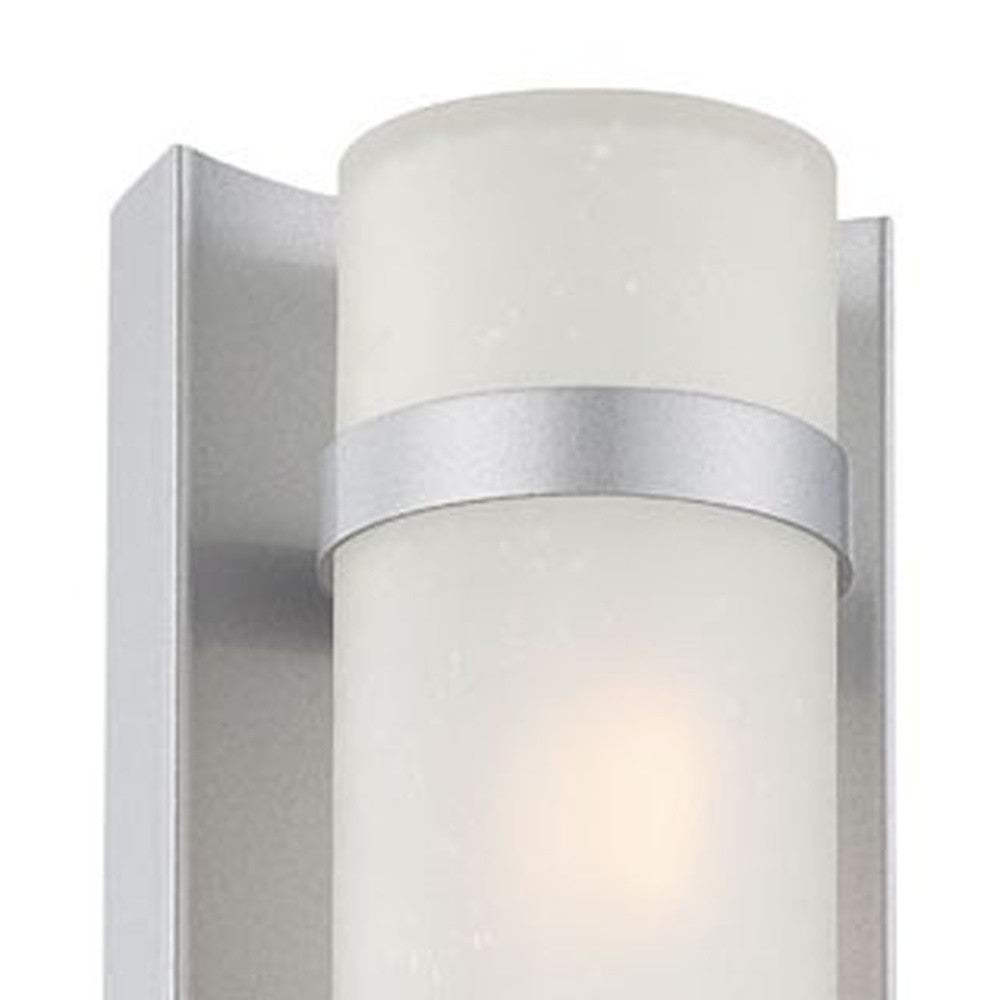 Two Light Brushed Silver and White Glass Wall Sconce - Homeroots - Flyclothing LLC