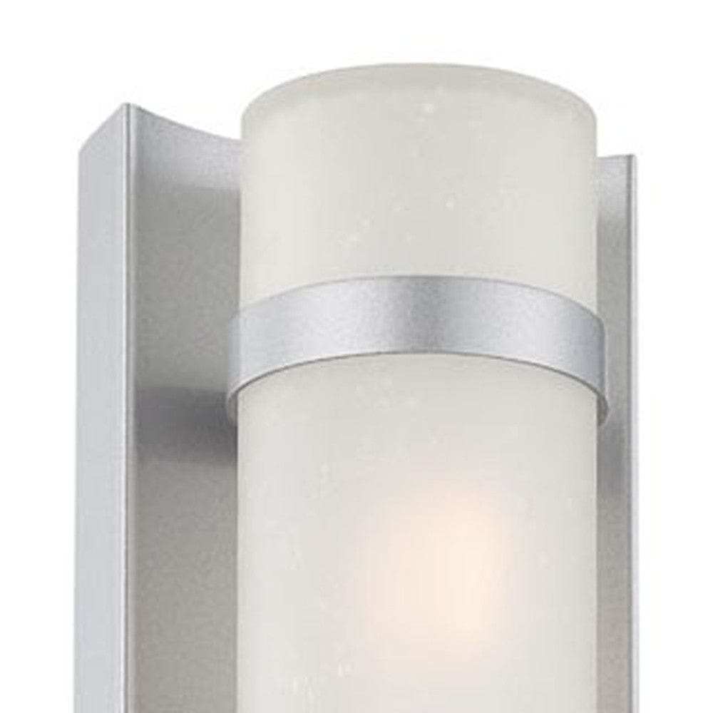 Two Light Brushed Silver and White Glass Wall Sconce - Homeroots - Flyclothing LLC