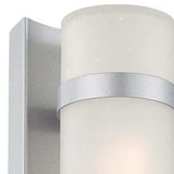 Two Light Brushed Silver and White Glass Wall Sconce - Homeroots - Flyclothing LLC
