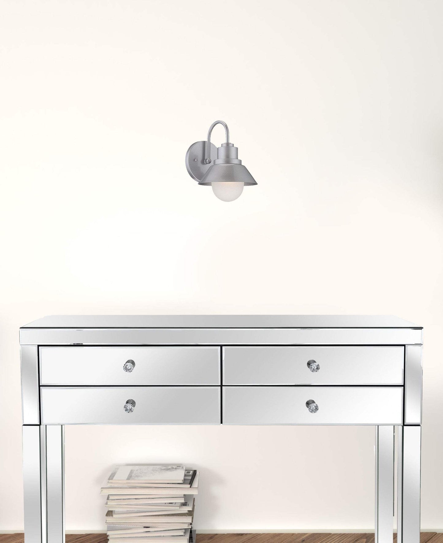Brushed Silver Lamp Shade Wall Light - Homeroots - Flyclothing LLC