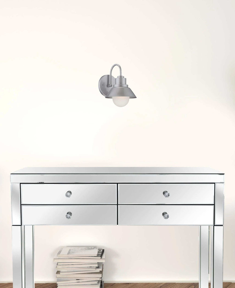 Brushed Silver Lamp Shade Wall Light - Homeroots - Flyclothing LLC