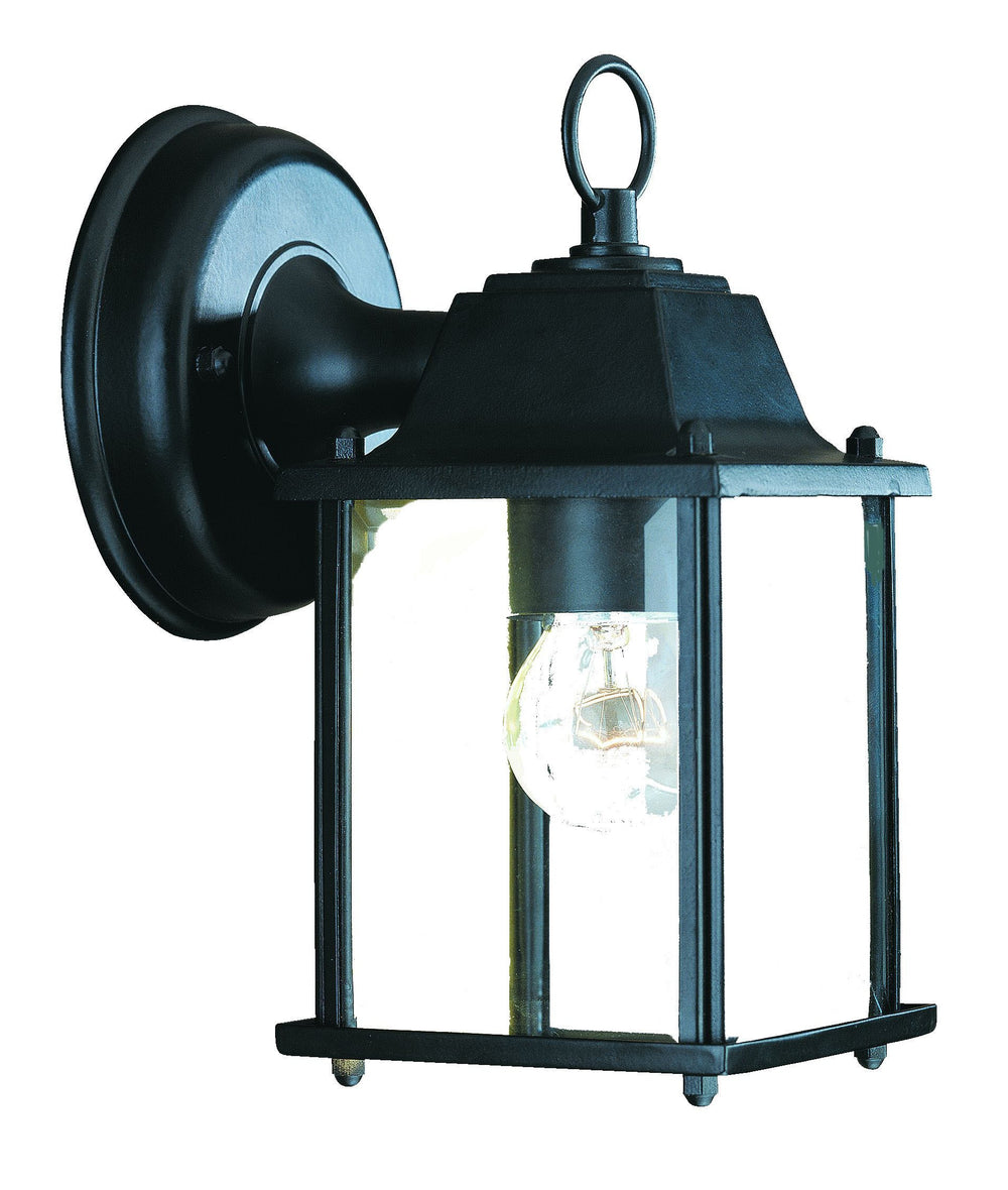 Matte Black Hanging Glass Lantern Wall Light - Homeroots