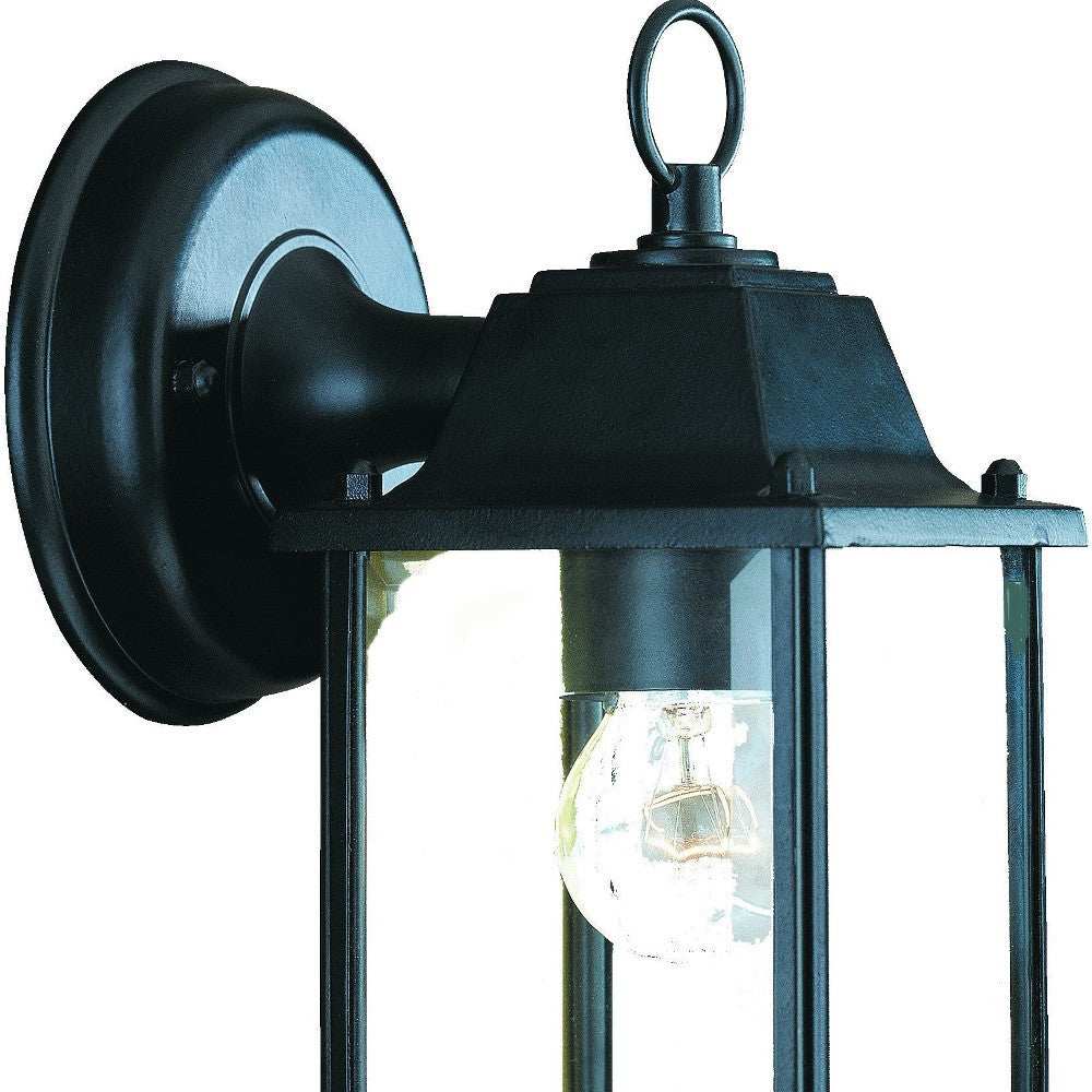 Matte Black Hanging Glass Lantern Wall Light - Homeroots - Flyclothing LLC