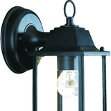 Matte Black Hanging Glass Lantern Wall Light - Homeroots