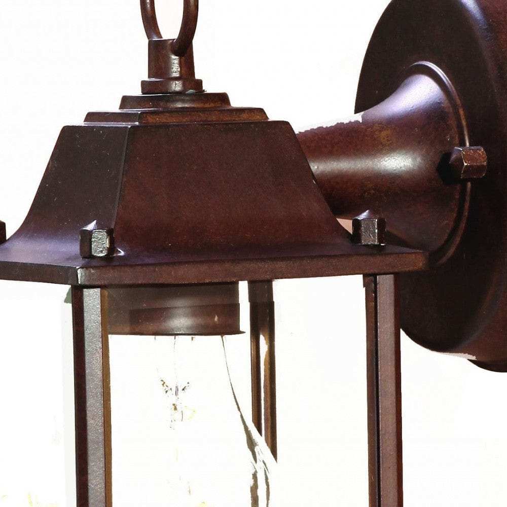 Dark Brown Hanging Glass Lantern Wall Light - Homeroots - Flyclothing LLC