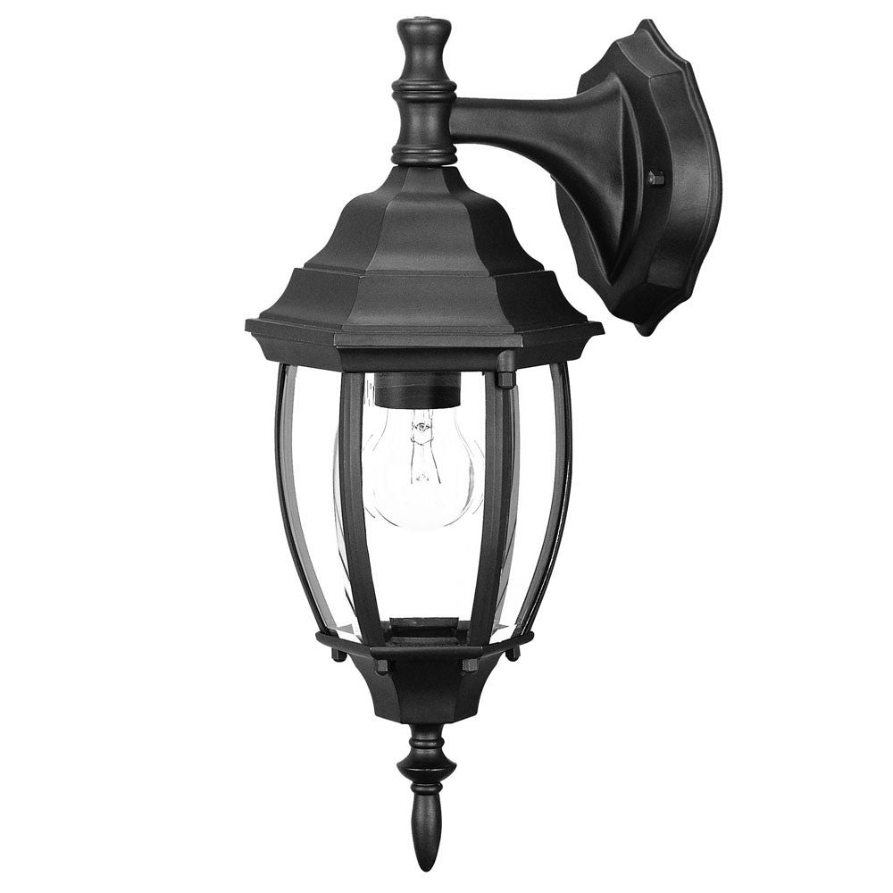 Matte Black Hanging Globe Lantern Wall Light - Homeroots