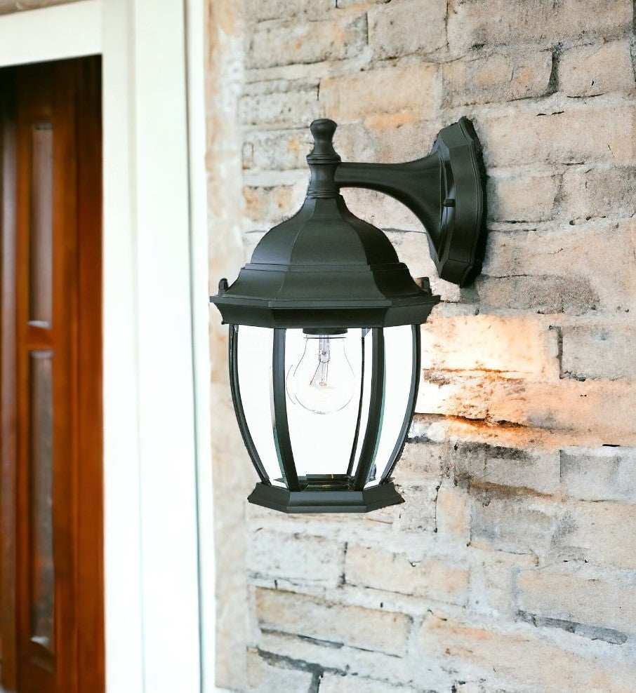 Matte Black Wide Hanging Lantern Wall Light - Homeroots - Flyclothing LLC