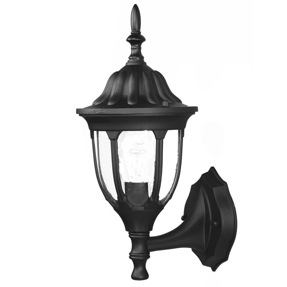 Matte Black Clear Glass Swing Arm Wall Light - Homeroots