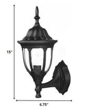 Matte Black Clear Glass Swing Arm Wall Light - Homeroots - Flyclothing LLC