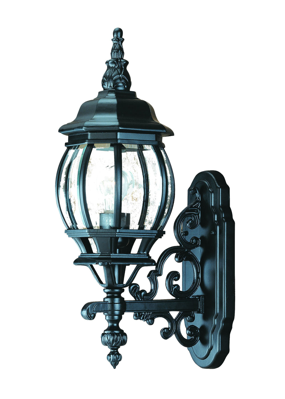 Matte Black Glass Globe Wall Light - Homeroots