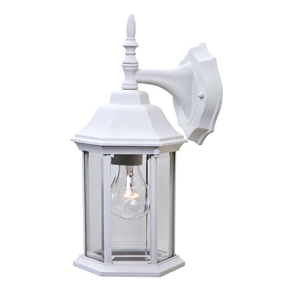 XL White Clear Glass Swing Arm Wall Light - Homeroots