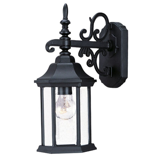 Petite Matte Black Domed Hanging Glass Lantern Wall Light - Homeroots