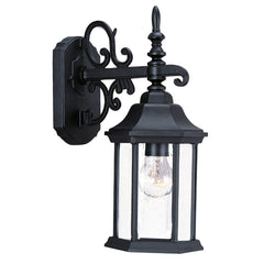 Petite Matte Black Domed Hanging Glass Lantern Wall Light - Homeroots