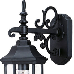 Petite Matte Black Domed Hanging Glass Lantern Wall Light - Homeroots