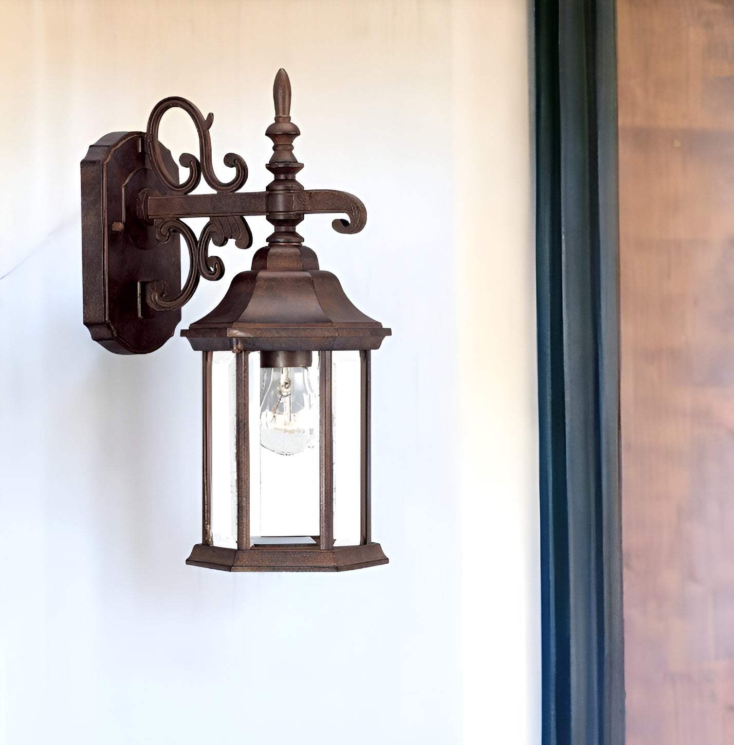 Petite Brown Domed Hanging Glass Lantern Wall Light - Homeroots - Flyclothing LLC