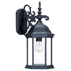 Narrow Matte Black Domed Hanging Glass Lantern Wall Light - Homeroots