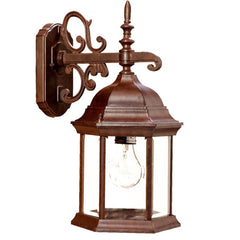 Narrow Brown Domed Hanging Glass Lantern Wall Light - Homeroots