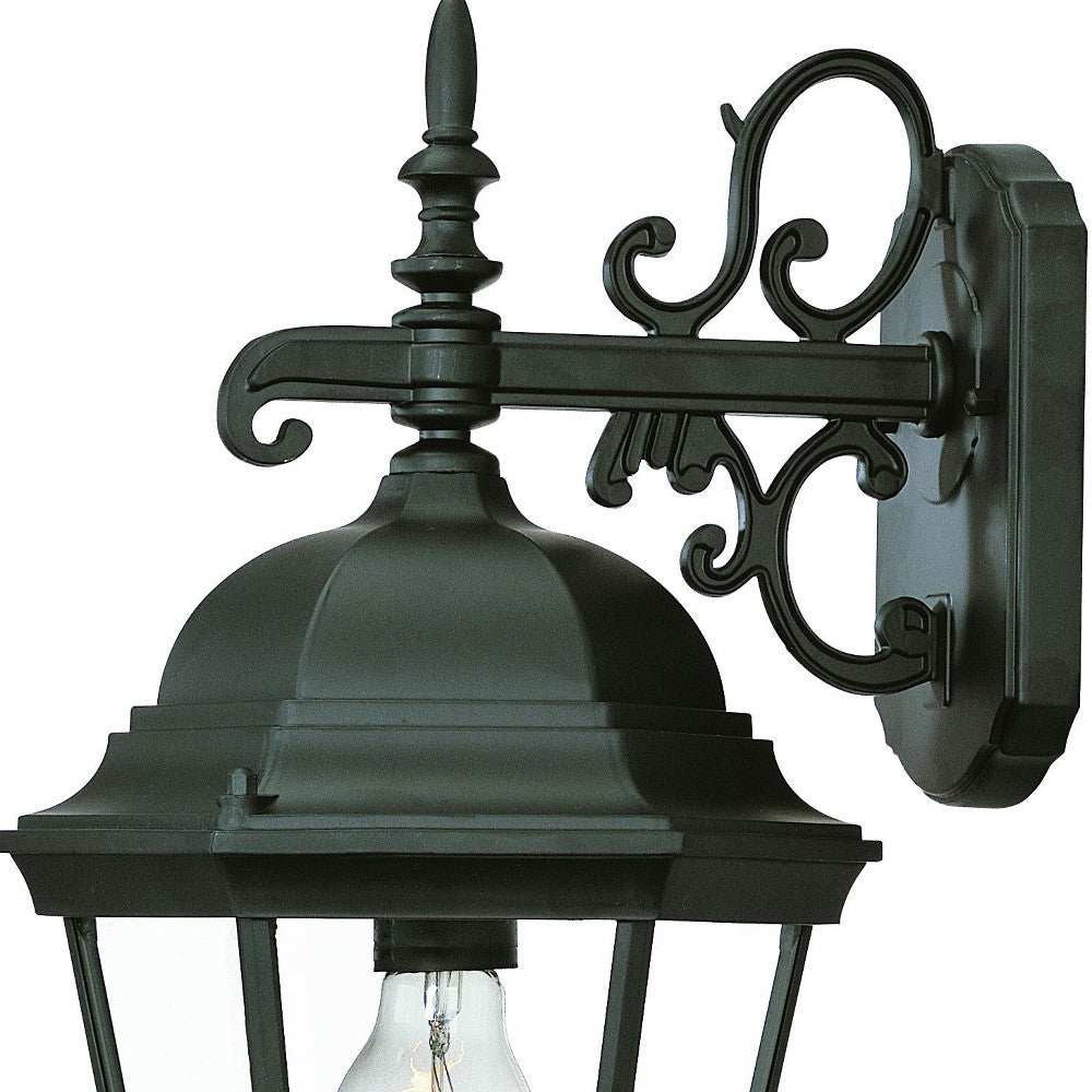 Matte Black Domed Glass Hanging Lantern Wall Light - Homeroots - Flyclothing LLC