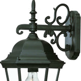 Matte Black Domed Glass Hanging Lantern Wall Light - Homeroots